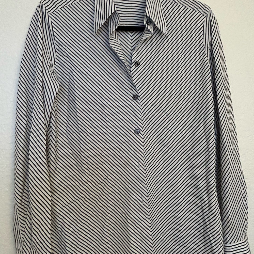 Escada Monochrome Striped Button-Down Shirt